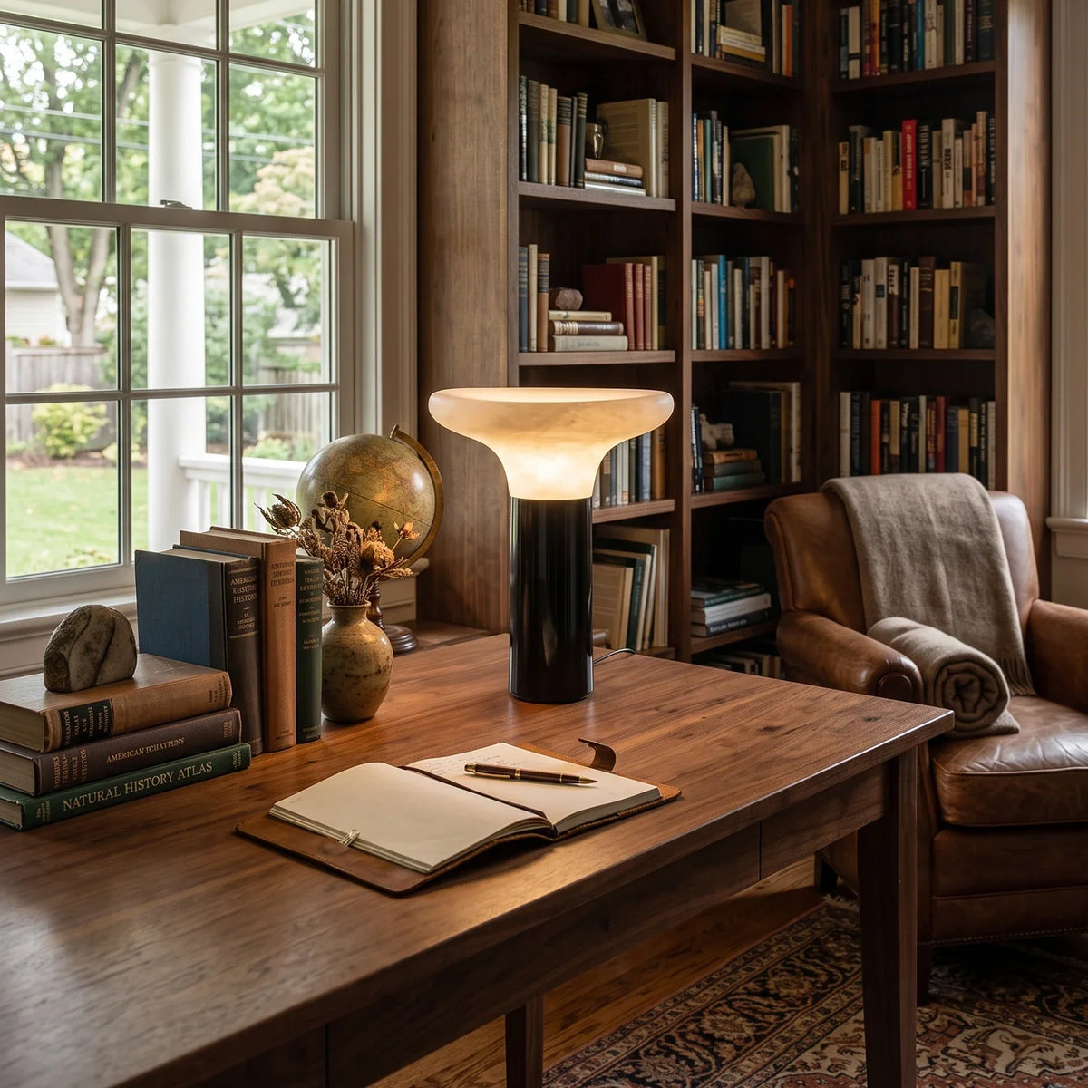 Mushroom Cap Alabaster Table Lamp – Alabaster detail 5