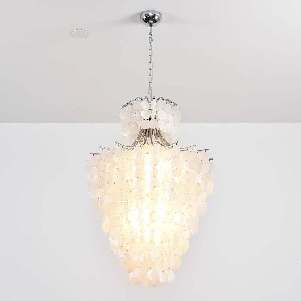 Natural Capiz Shell Tiered Iron Chandelier – Iron detail 33