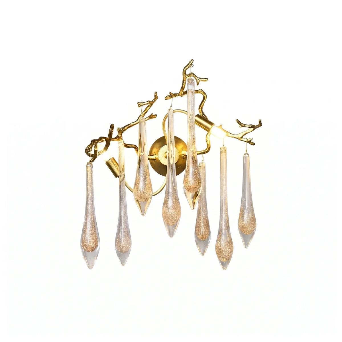 Nature-Inspired Tree Teardrop Glass Wall Lamp