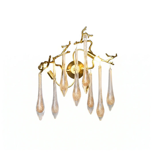 Nature-Inspired Tree Teardrop Glass Wall Lamp