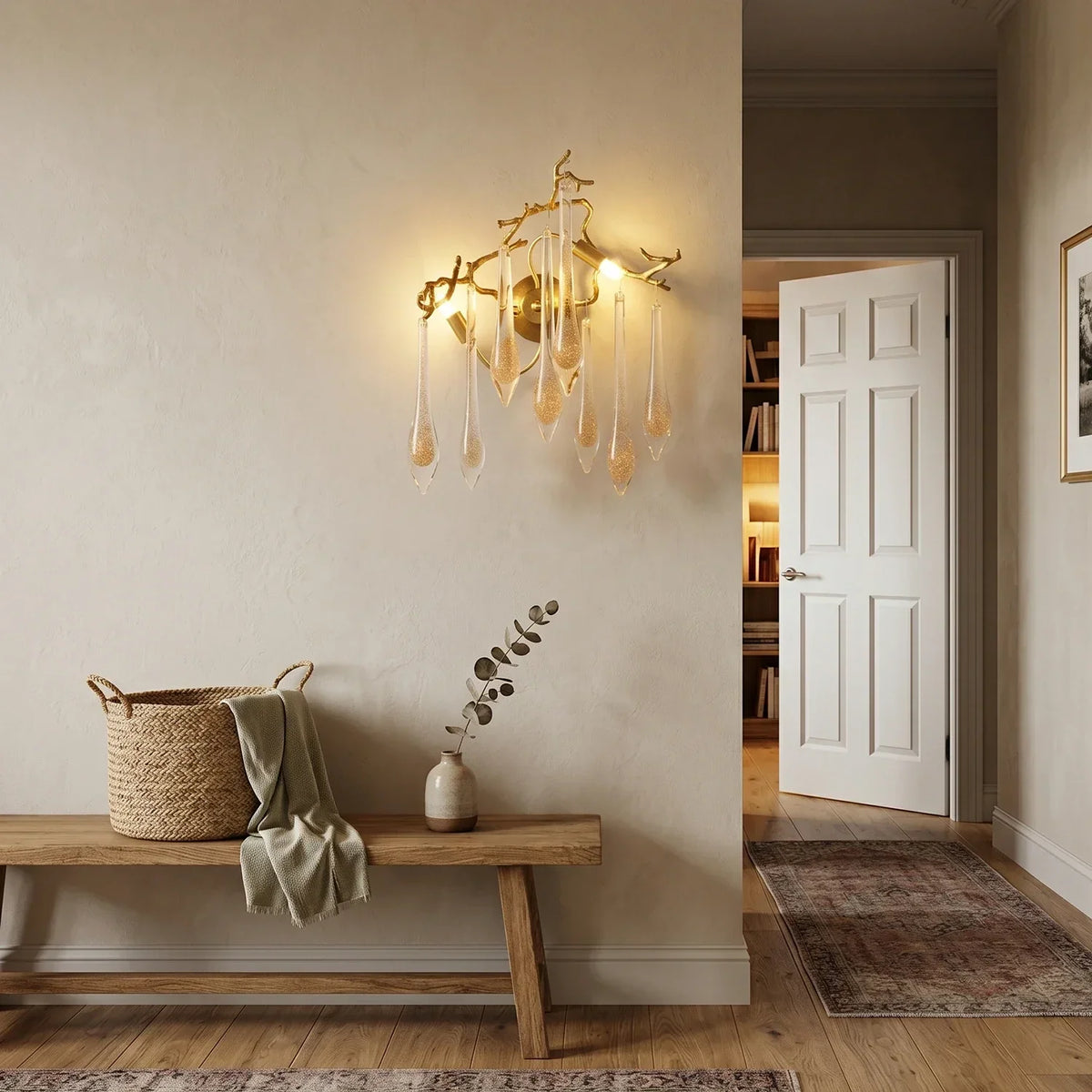 Nature-Inspired Tree Teardrop Glass Wall Lamp – Glass detail 6