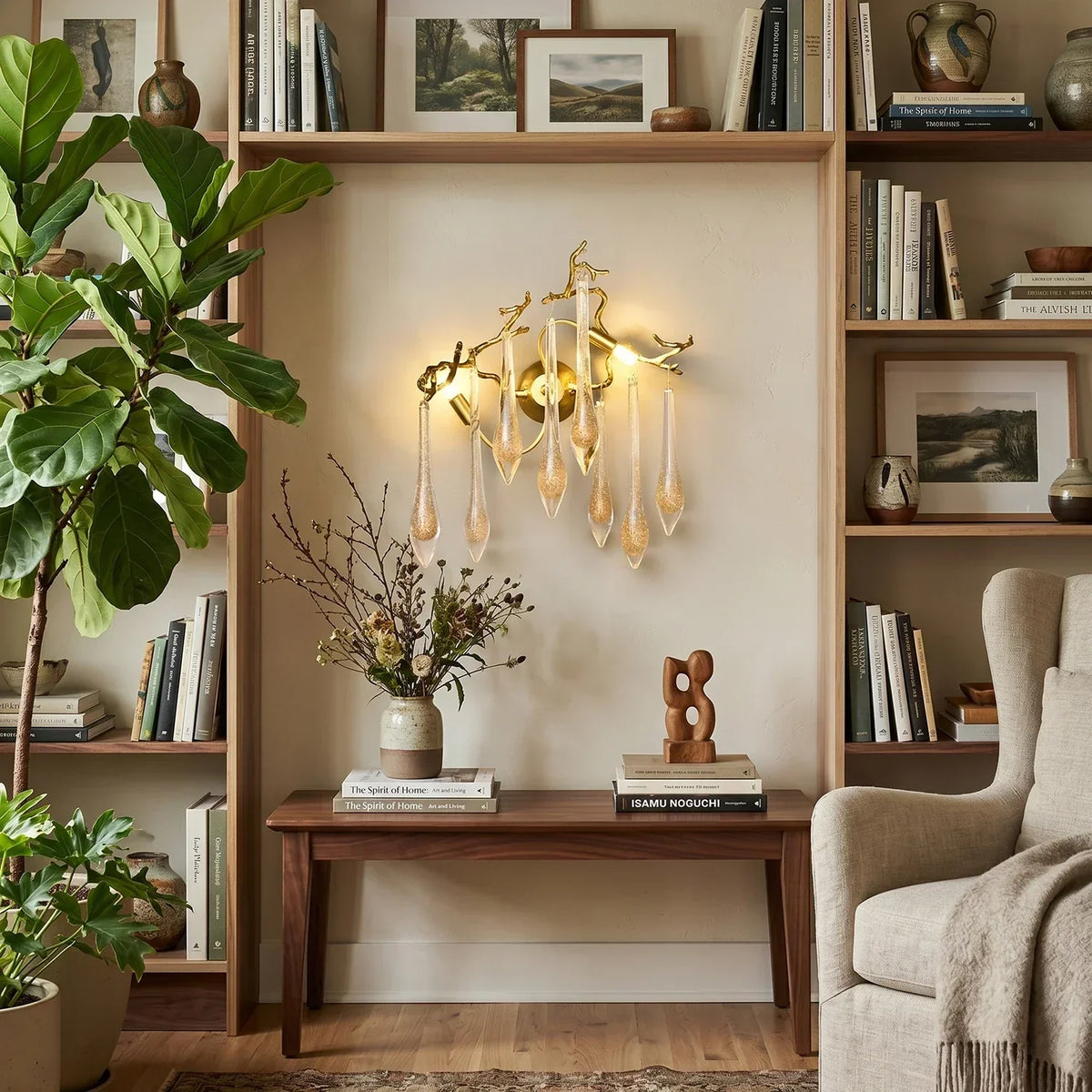 Nature-Inspired Tree Teardrop Glass Wall Lamp – Glass detail 5