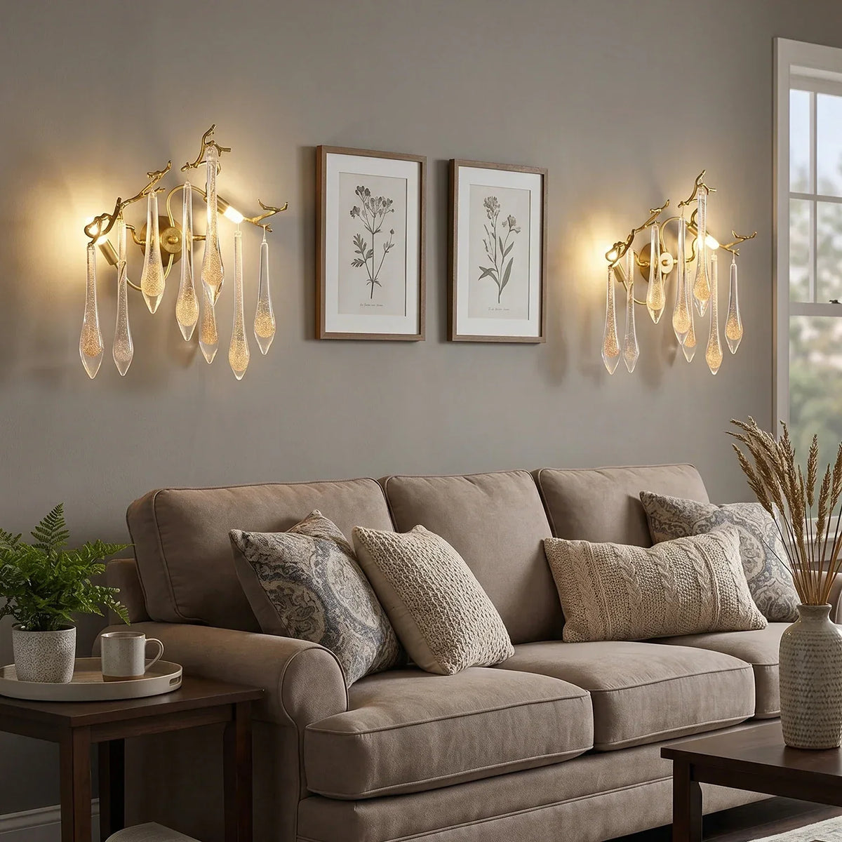 Nature-Inspired Tree Teardrop Glass Wall Lamp – Glass detail 8