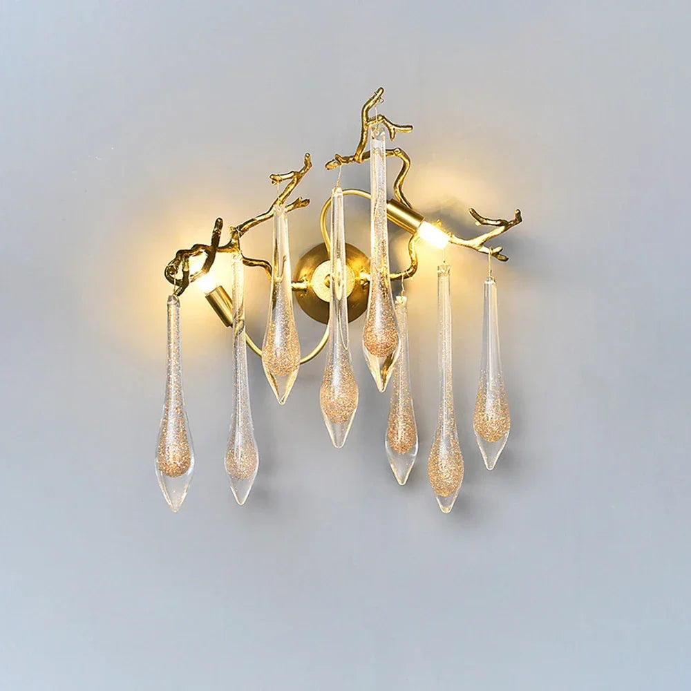 Nature-Inspired Tree Teardrop Glass Wall Lamp – Glass detail 11
