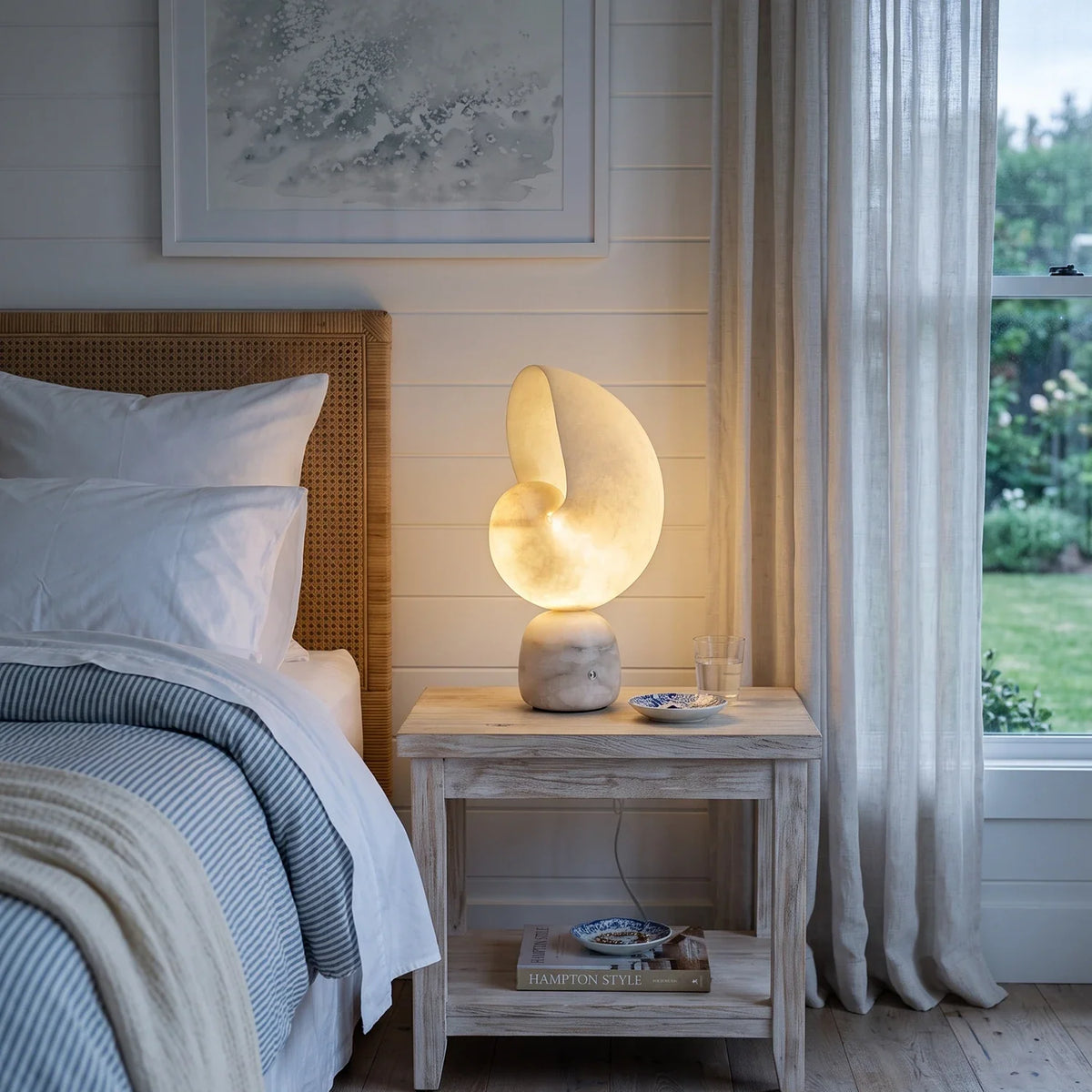 Nerida Spiral Shell Alabaster Table Lamp – Alabaster detail 5