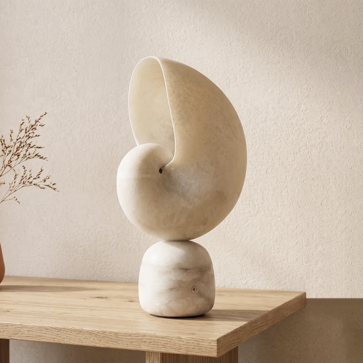 Nerida Spiral Shell Alabaster Table Lamp – Alabaster detail 11