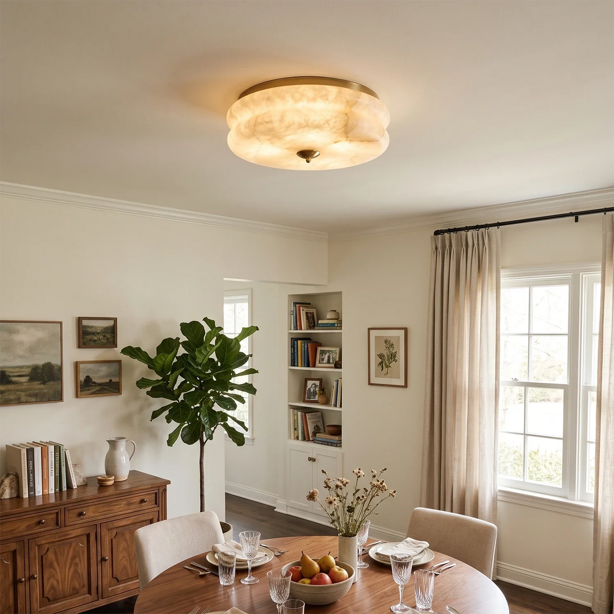 Nimbus Alabaster Flush Mount Ceiling Light – Alabaster detail 3