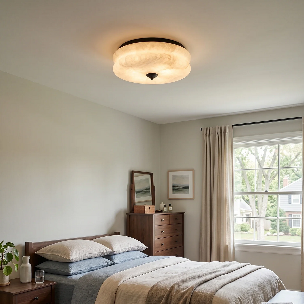 Nimbus Alabaster Flush Mount Ceiling Light – Alabaster detail 8