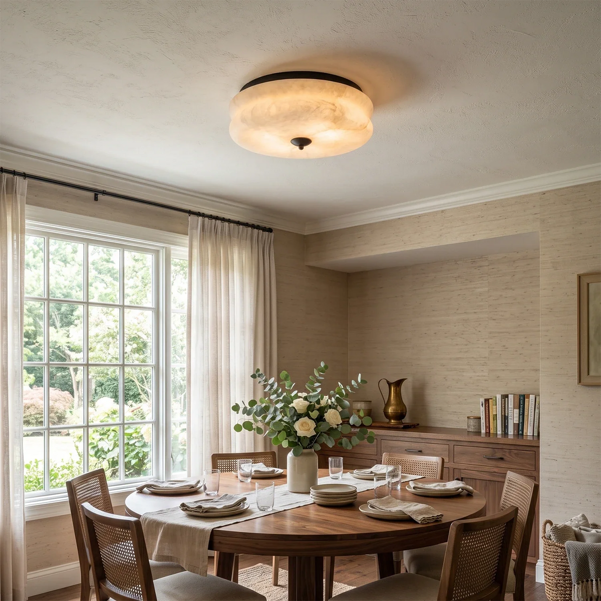 Nimbus Alabaster Flush Mount Ceiling Light – Alabaster detail 7