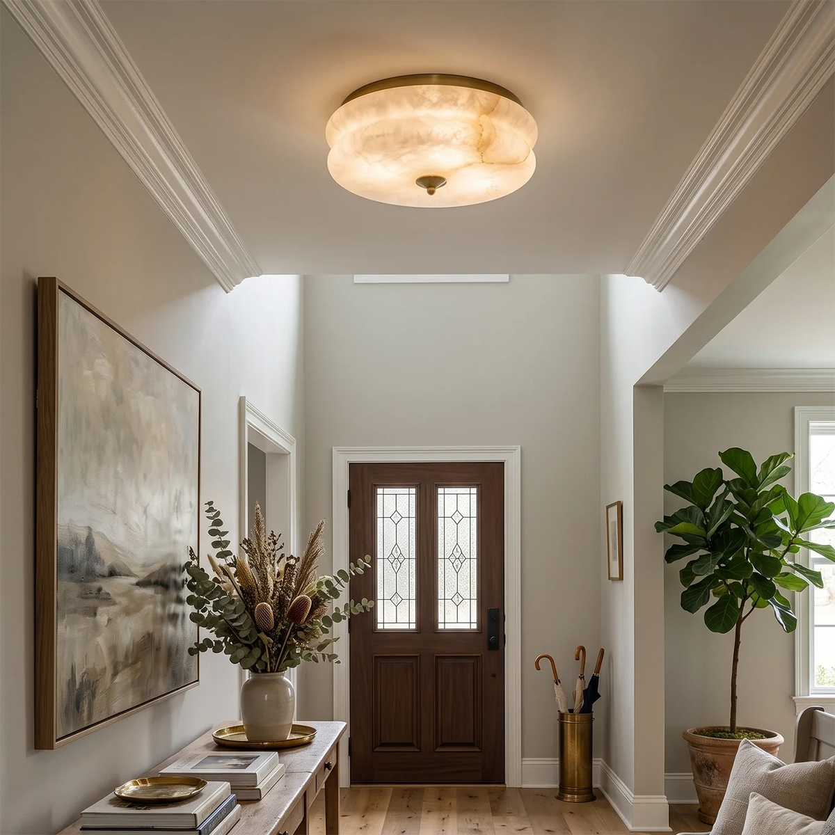 Nimbus Alabaster Flush Mount Ceiling Light – Alabaster detail 2