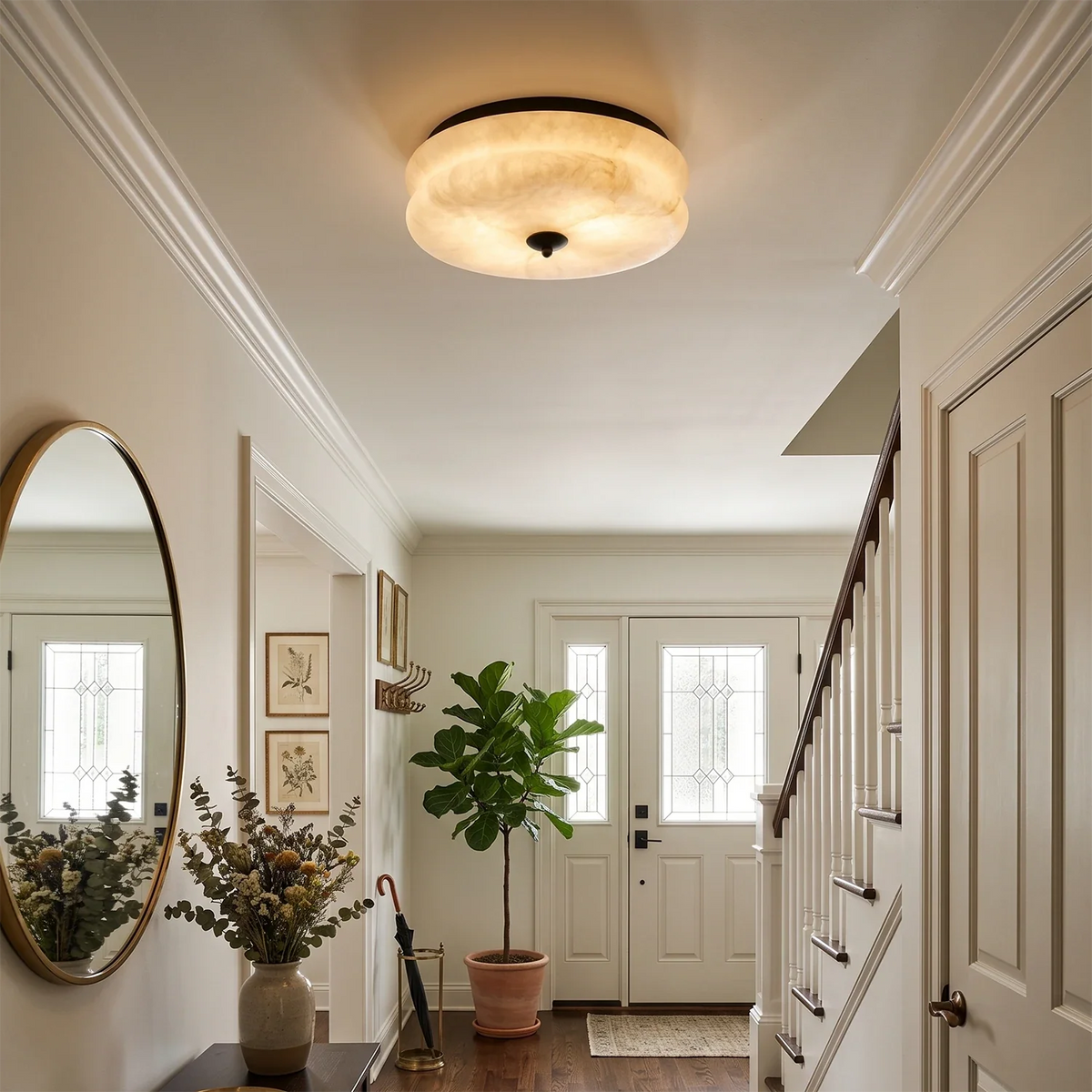 Nimbus Alabaster Flush Mount Ceiling Light – Alabaster detail 5