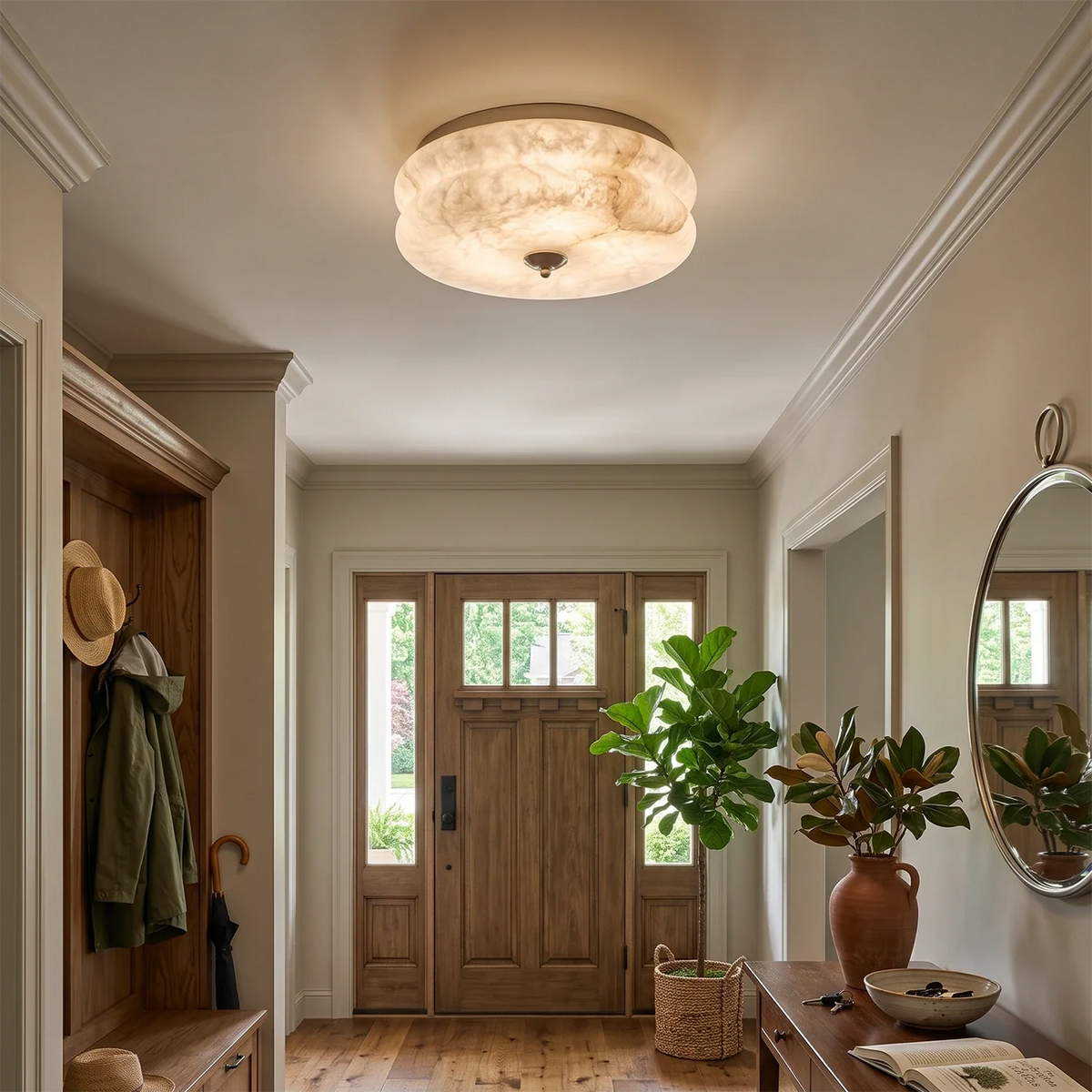 Nimbus Alabaster Flush Mount Ceiling Light – Alabaster detail 6