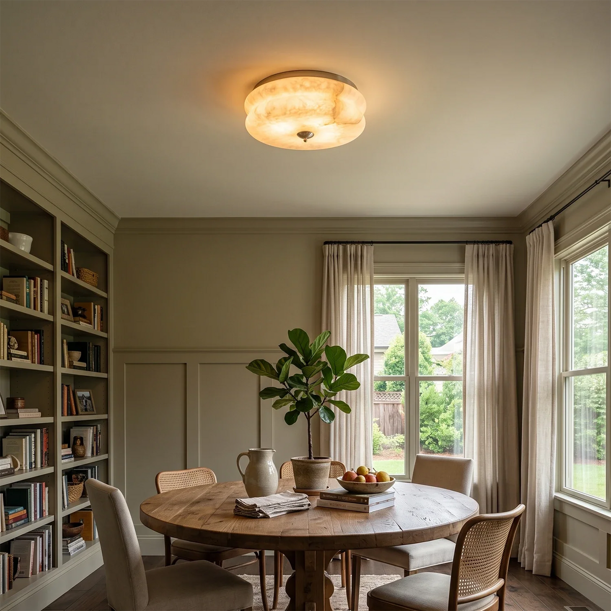 Nimbus Alabaster Flush Mount Ceiling Light – Alabaster detail 9