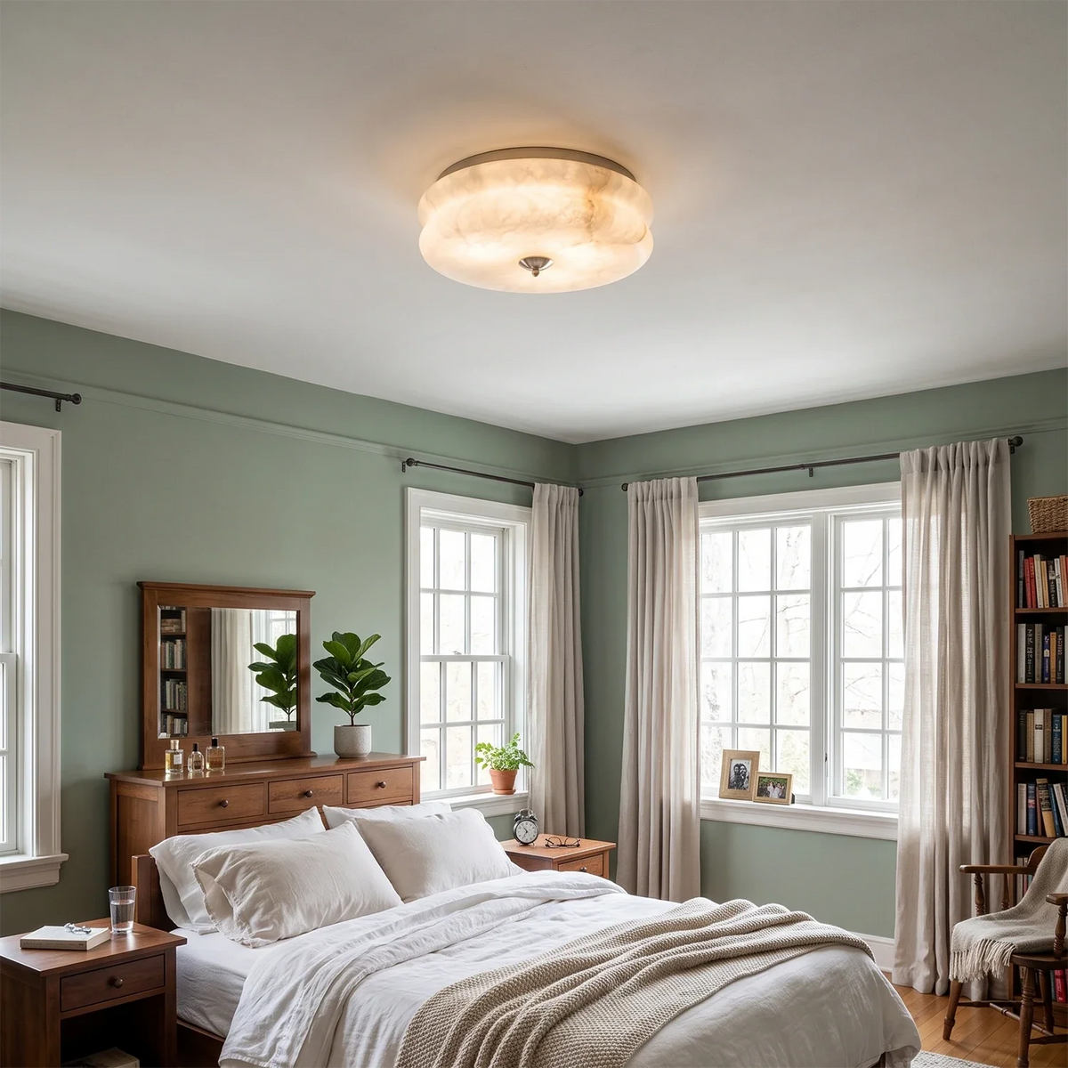 Nimbus Alabaster Flush Mount Ceiling Light – Alabaster detail 10