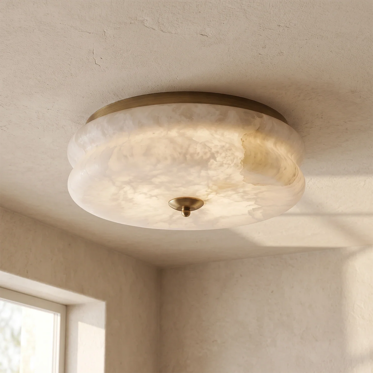 Nimbus Alabaster Flush Mount Ceiling Light – Alabaster detail 11