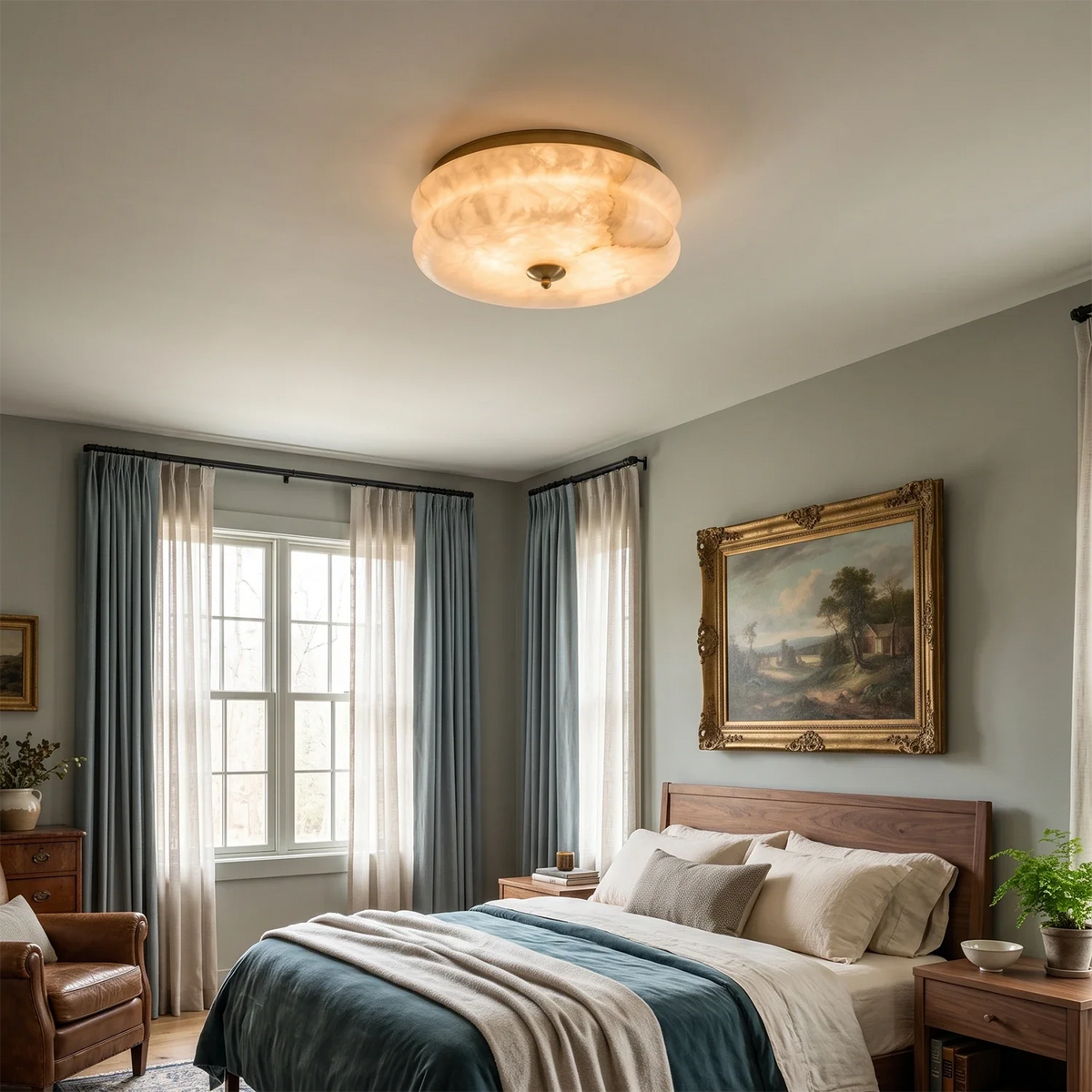 Nimbus Alabaster Flush Mount Ceiling Light – Alabaster detail 4