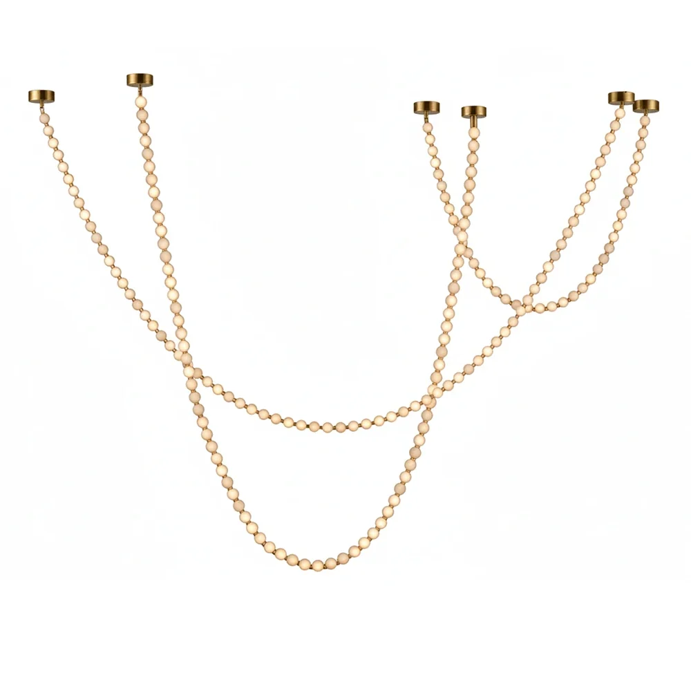 Liora Beaded Alabaster Swag Chandelier – Alabaster detail 32
