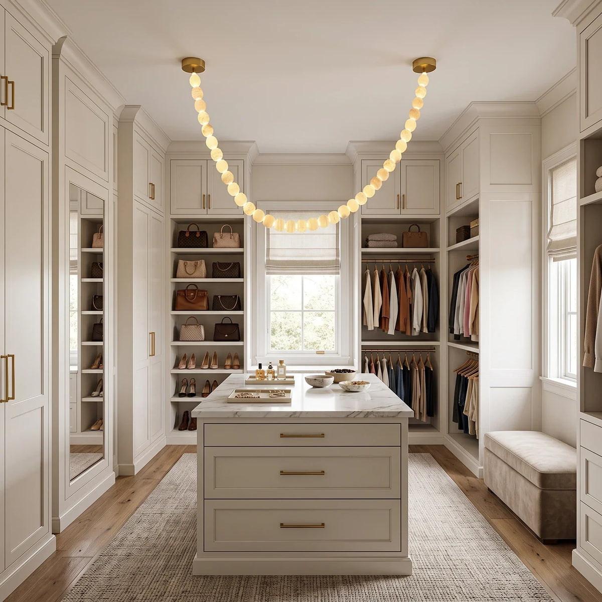 Liora Beaded Alabaster Swag Chandelier – Alabaster detail 14