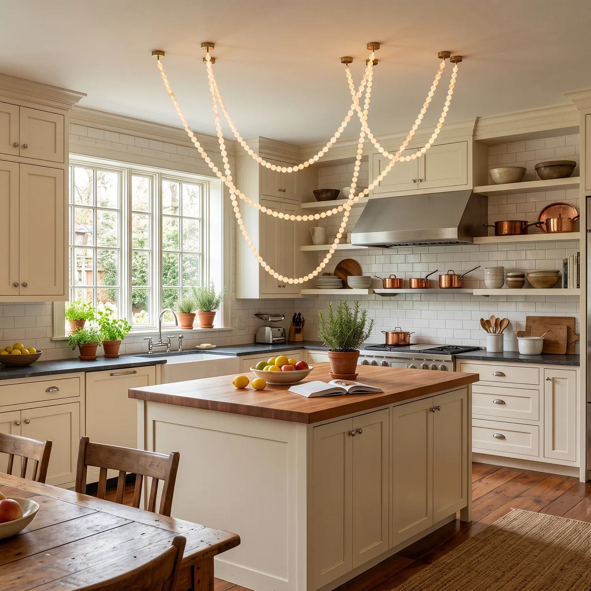 Liora Beaded Alabaster Swag Chandelier – Alabaster detail 3