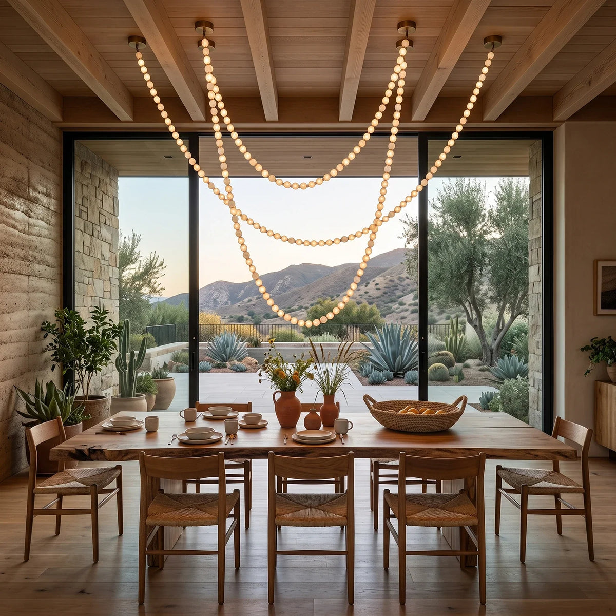 Liora Beaded Alabaster Swag Chandelier – Alabaster detail 4