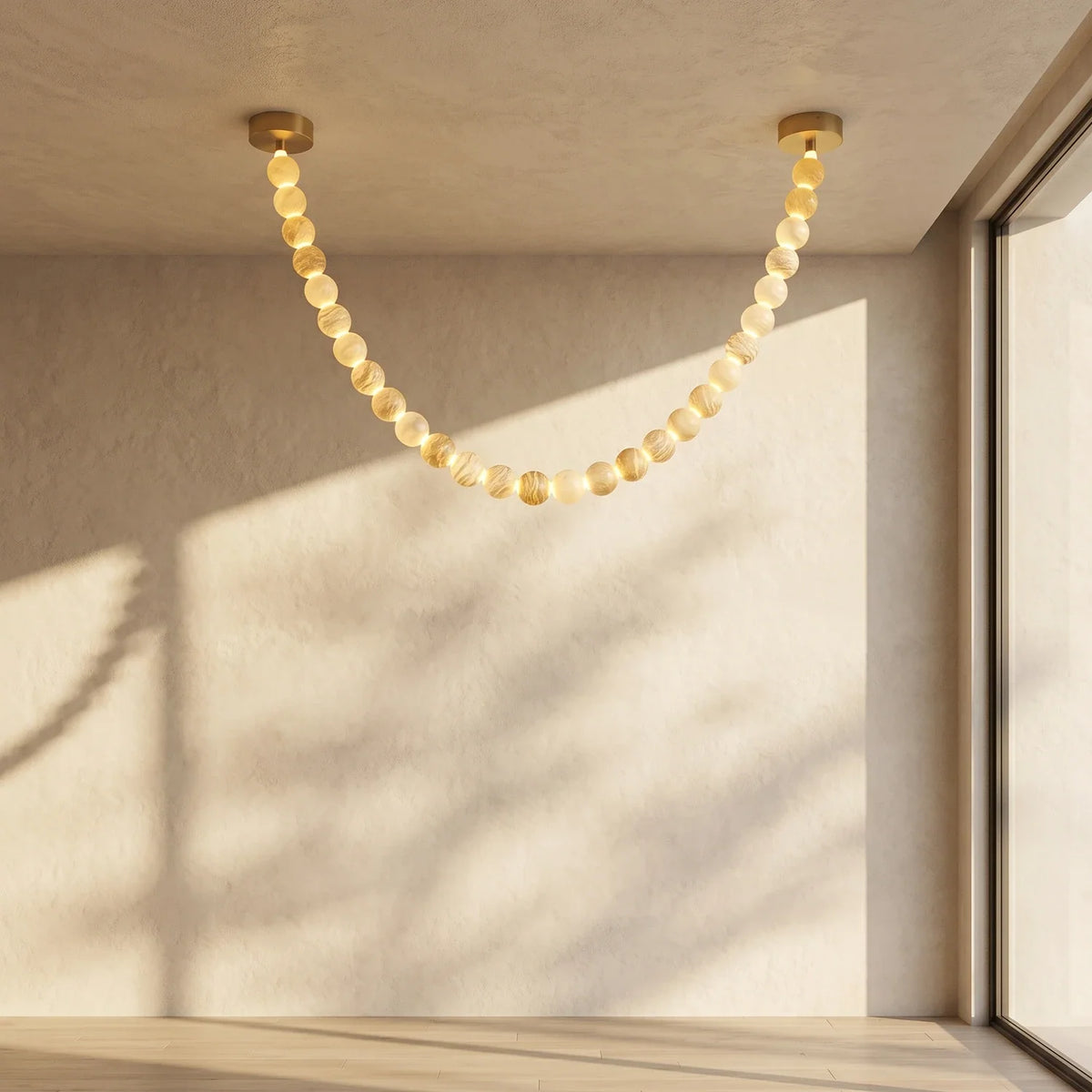 Liora Beaded Alabaster Swag Chandelier – Alabaster detail 30