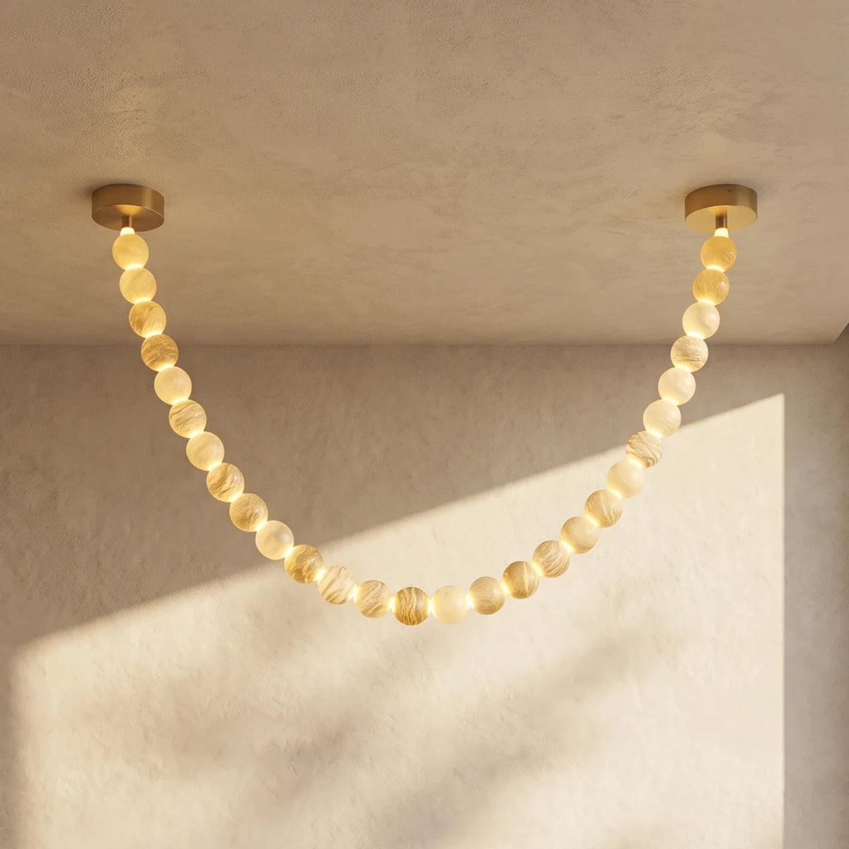 Liora Beaded Alabaster Swag Chandelier – Alabaster detail 29