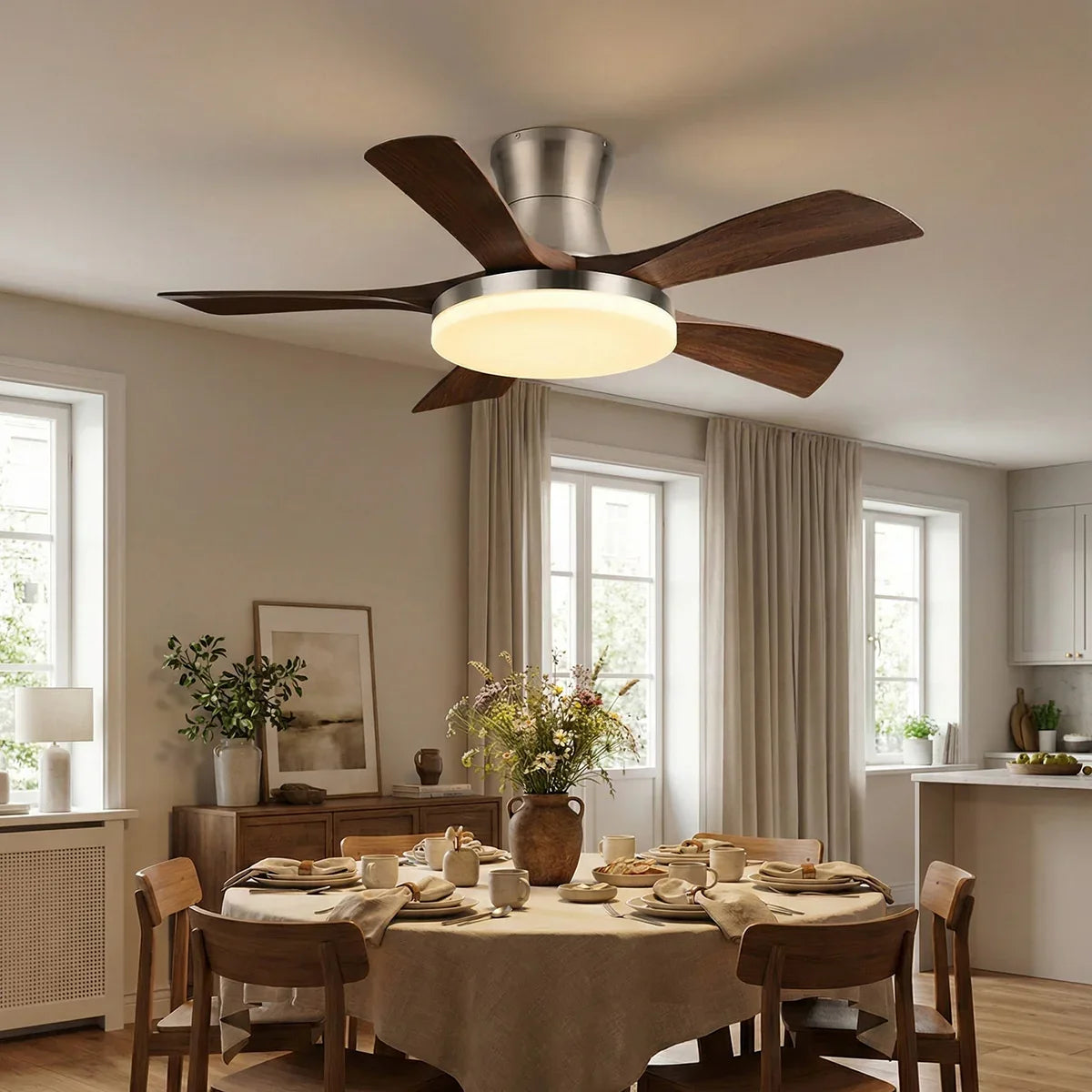Nordic Style Lunet Copper Ceiling Fan Light – Copper detail 10