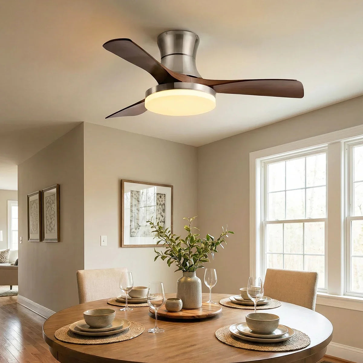 Nordic Style Lunet Copper Ceiling Fan Light – Copper detail 2