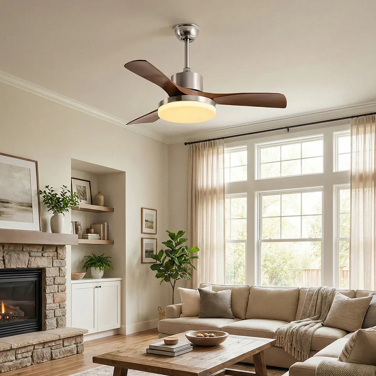 Nordic Style Lunet Copper Ceiling Fan Light – Copper detail 11
