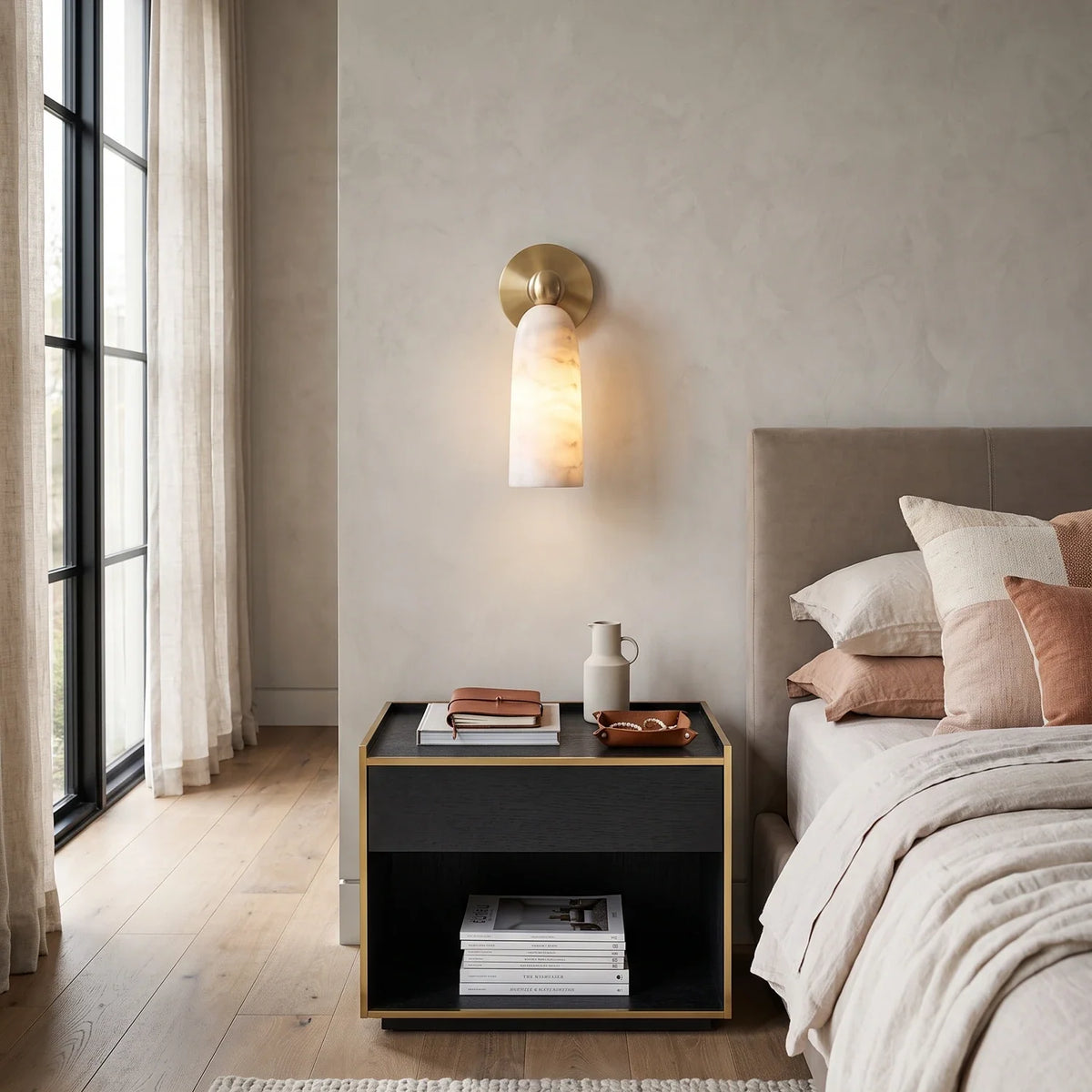 Odile Alabaster Cone Wall Sconce – Alabaster detail 3
