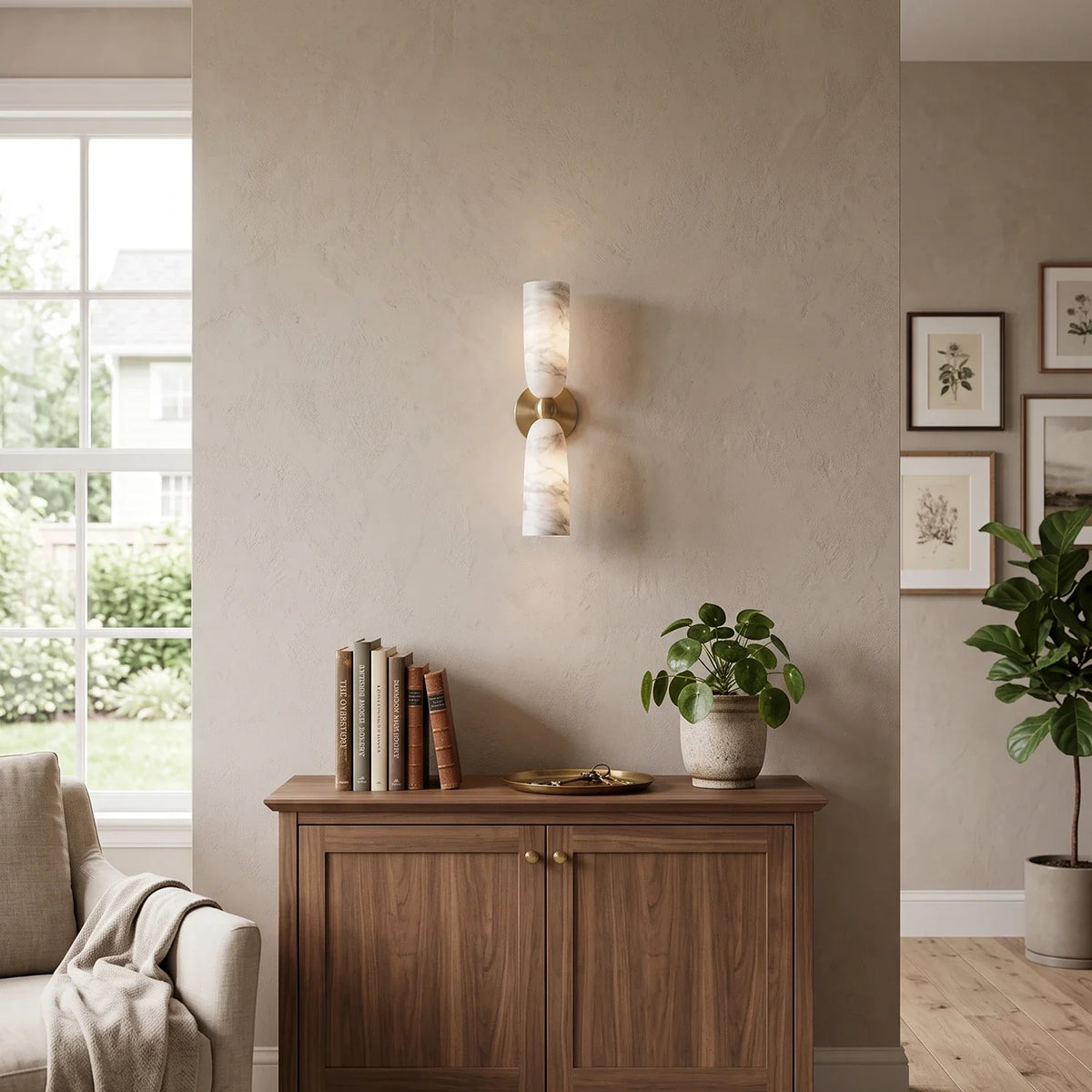 Odile Alabaster Cone Wall Sconce – Alabaster detail 4