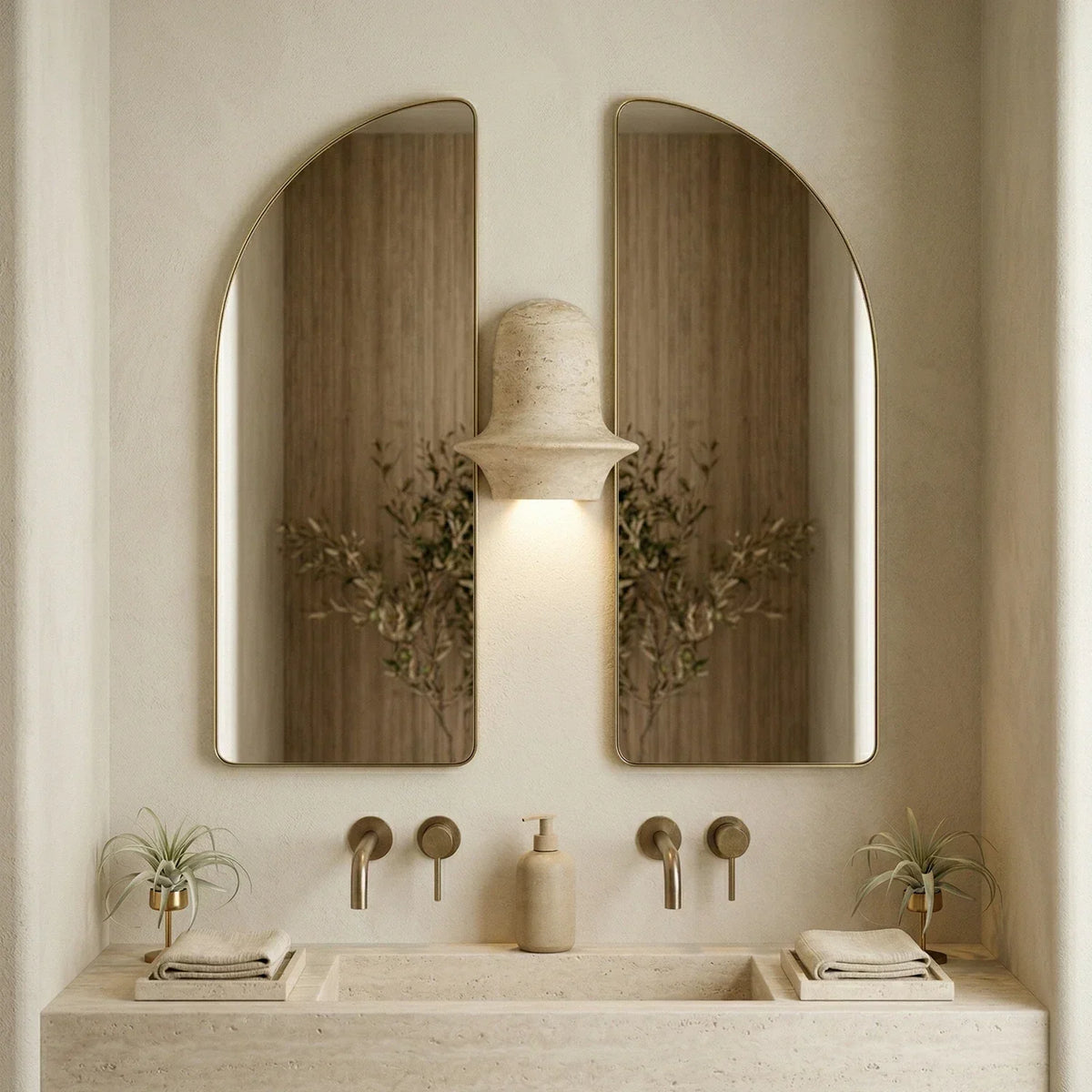Olyndra Travertine Arched Artistic Wall Lamp – Travertine detail 7