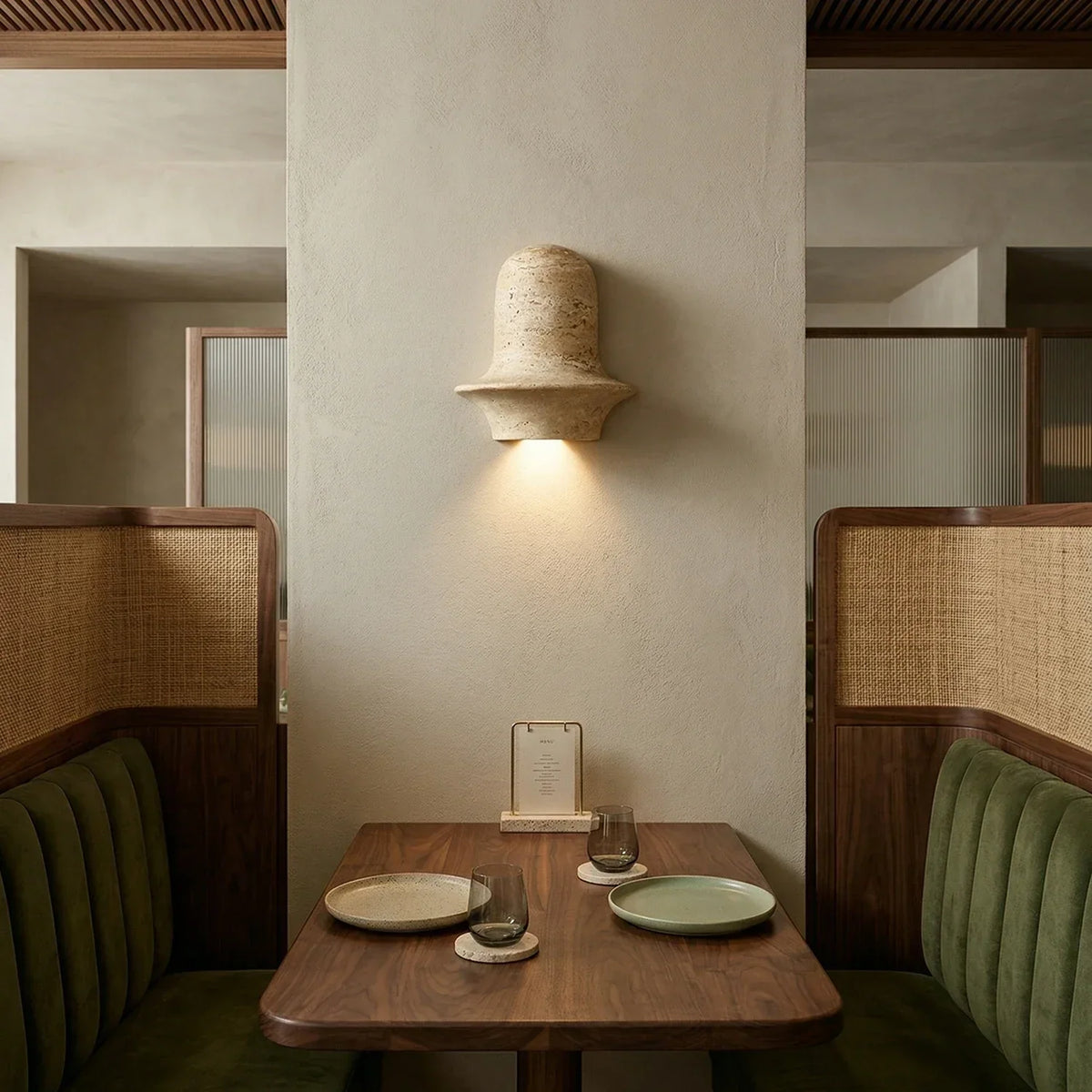 Olyndra Travertine Arched Artistic Wall Lamp – Travertine detail 4