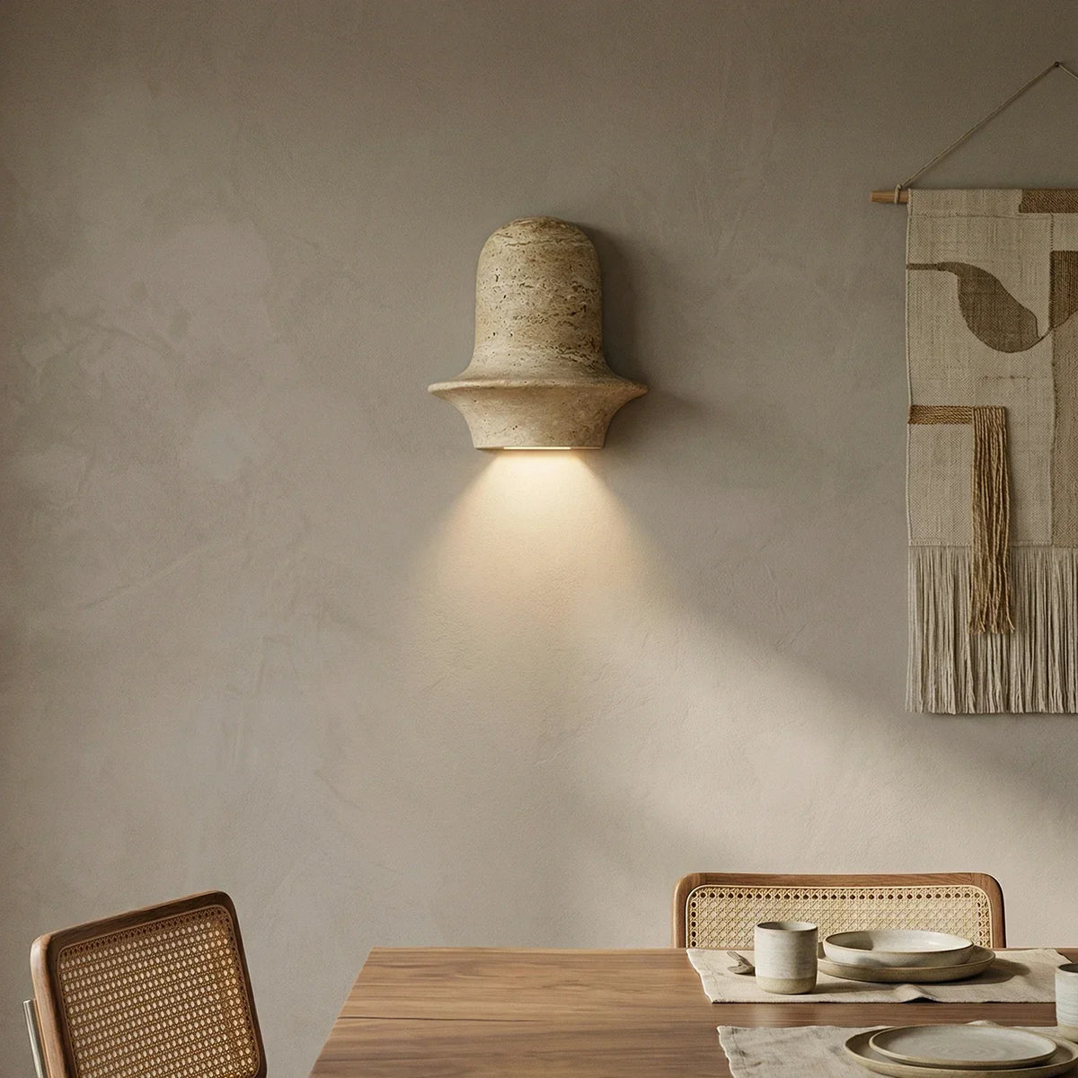 Olyndra Travertine Arched Artistic Wall Lamp – Travertine detail 9