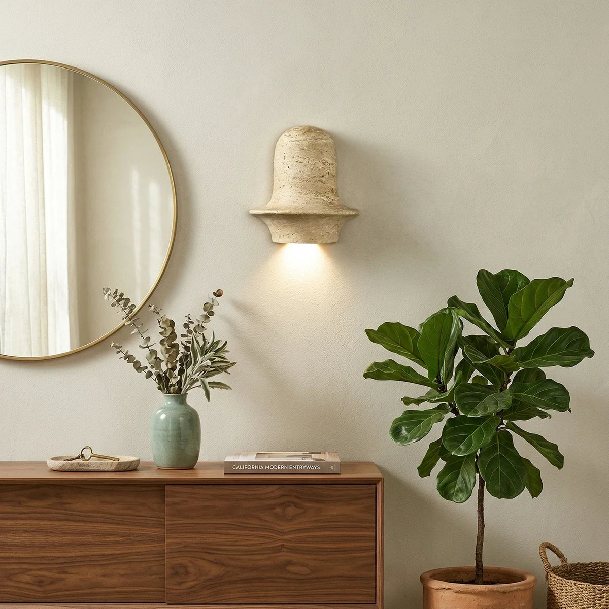 Olyndra Travertine Arched Artistic Wall Lamp – Travertine detail 2