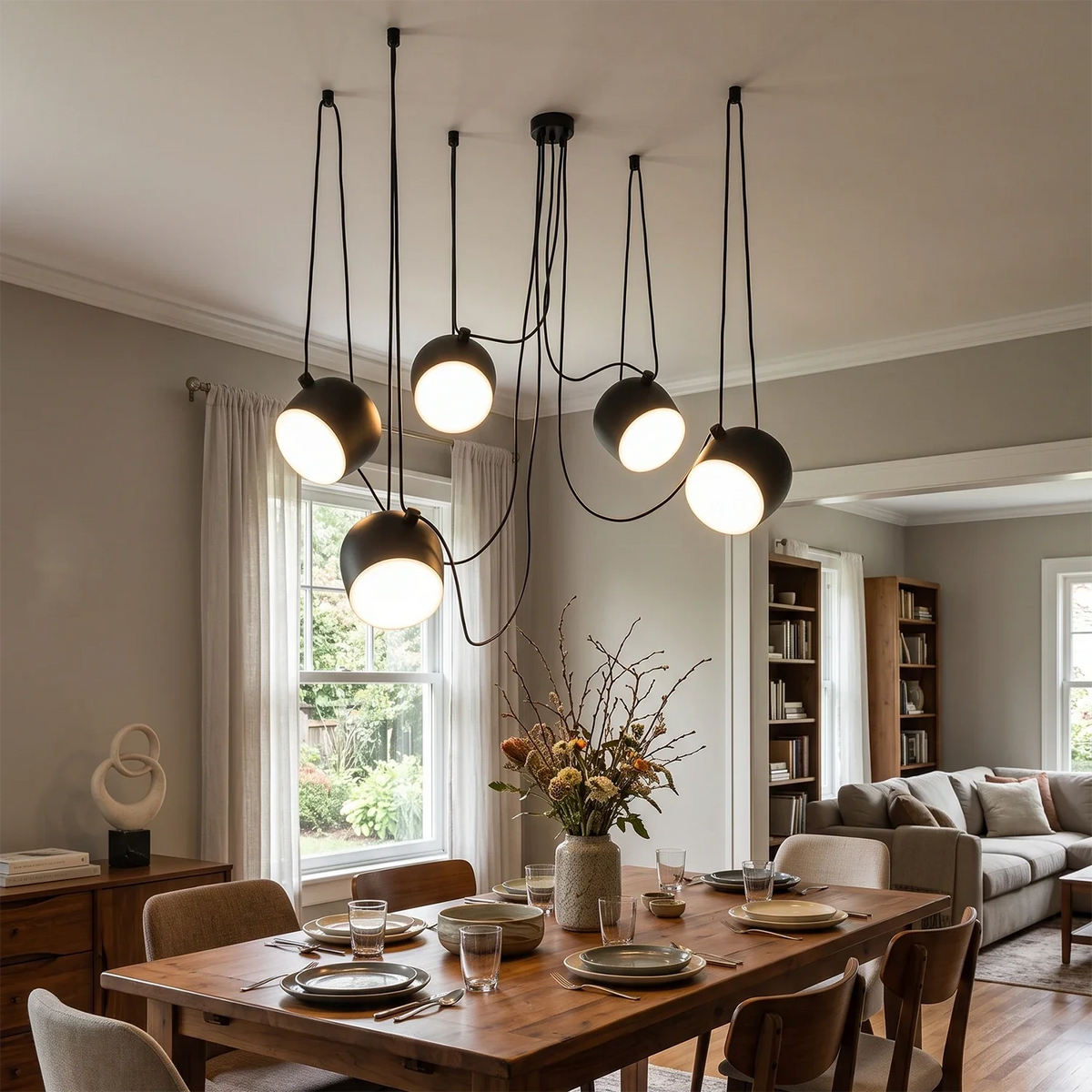 Onda Adjustable Cable Cluster Acrylic Chandelier – Acrylic detail 2