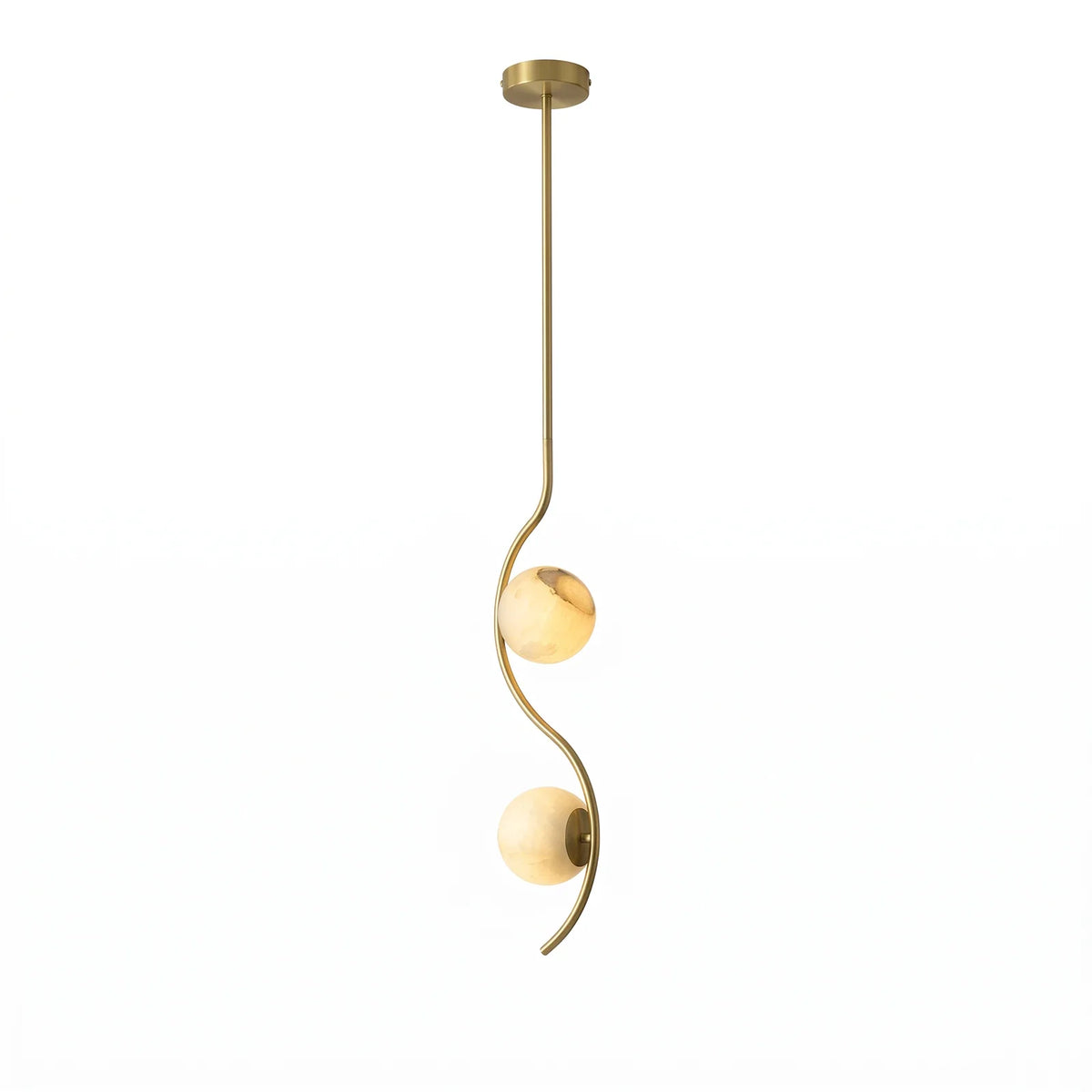 Ondelle Curved Rod Alabaster Pendant Light – Alabaster detail 13