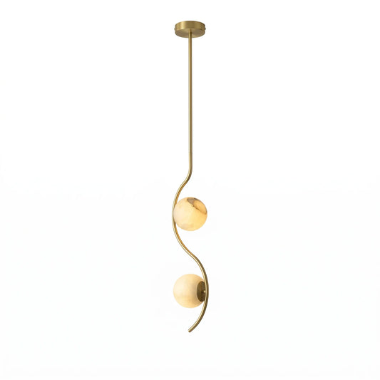 Ondelle Curved Rod Alabaster Pendant Light