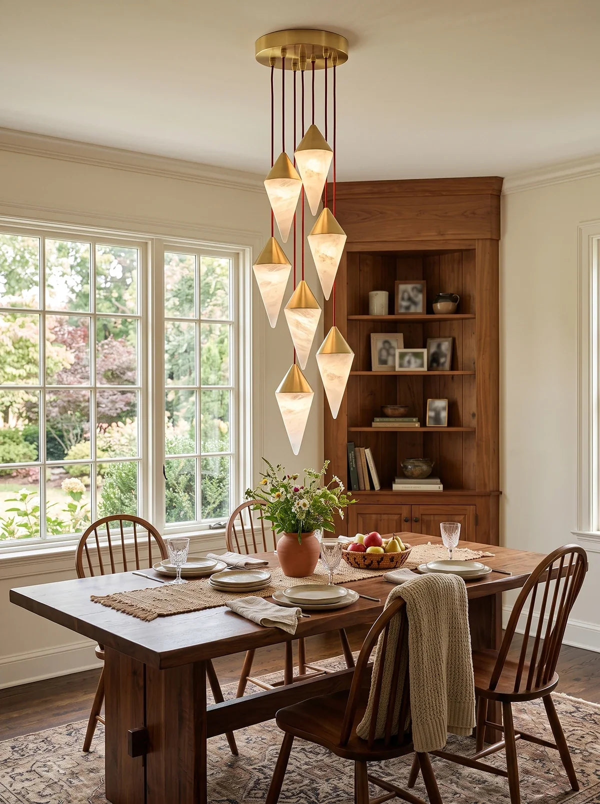 Ondine Faceted Alabaster Drop Chandelier – Alabaster detail 10