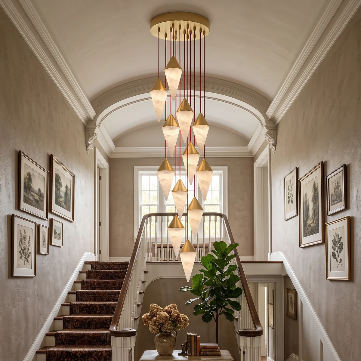 Ondine Faceted Alabaster Drop Chandelier – Alabaster detail 6