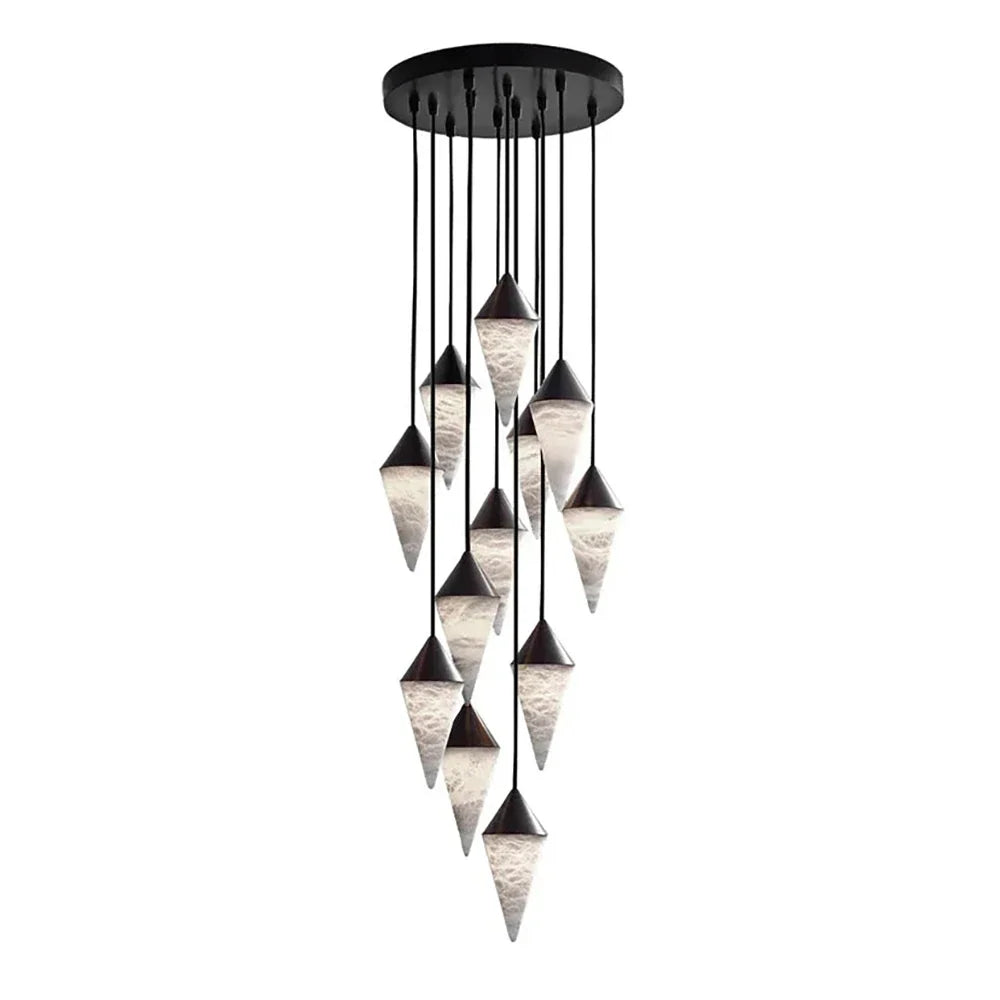 Ondine Faceted Alabaster Drop Chandelier – Alabaster detail 22