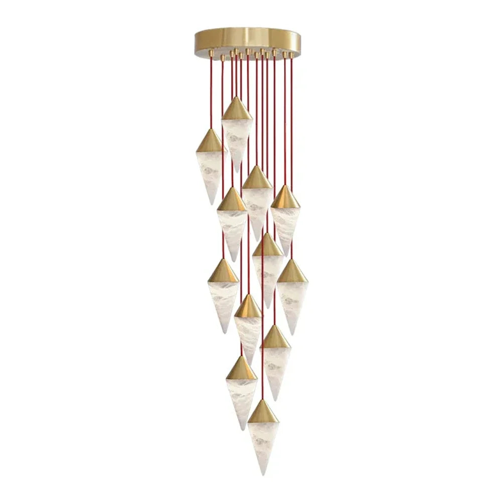 Ondine Faceted Alabaster Drop Chandelier – Alabaster detail 21