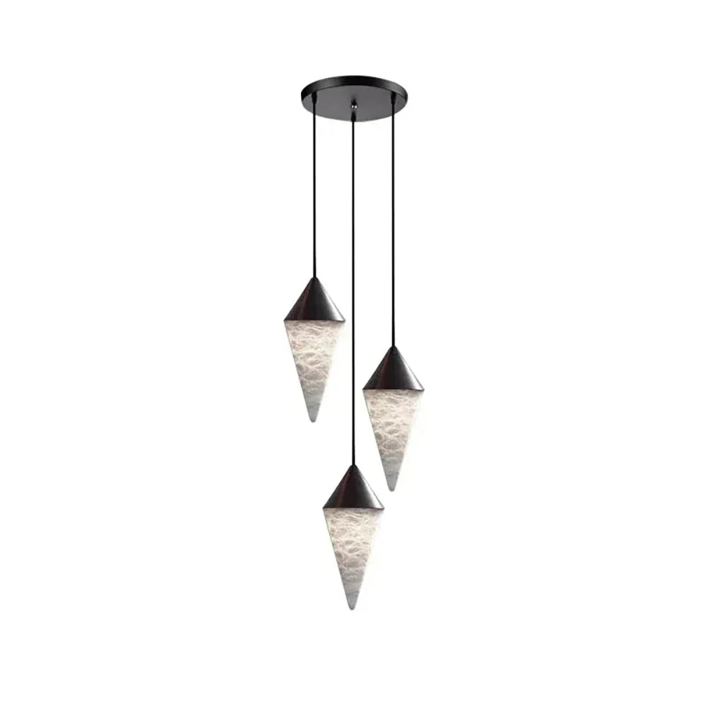 Ondine Faceted Alabaster Drop Chandelier – Alabaster detail 15