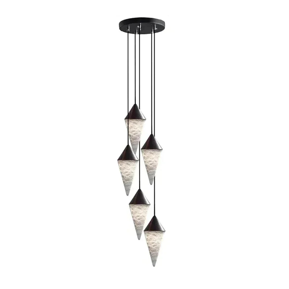Ondine Faceted Alabaster Drop Chandelier – Alabaster detail 17