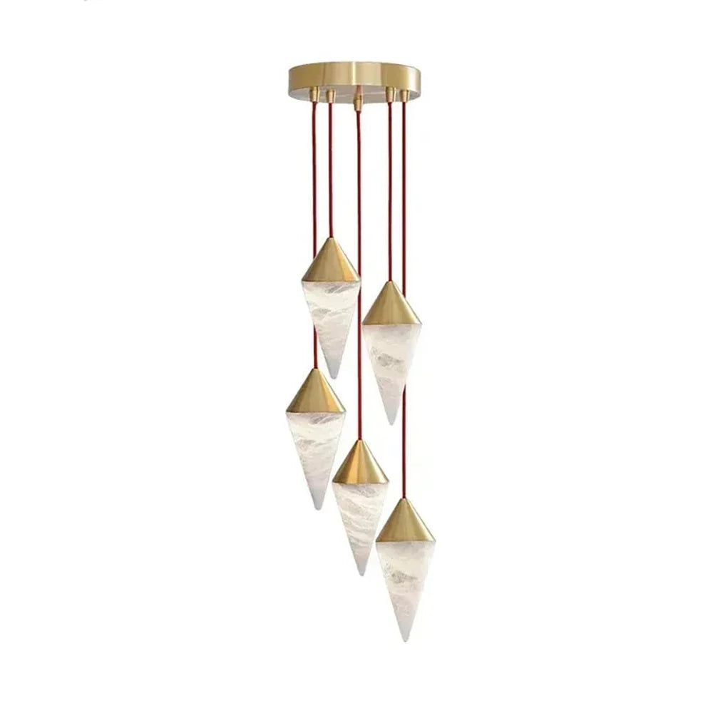 Ondine Faceted Alabaster Drop Chandelier – Alabaster detail 16