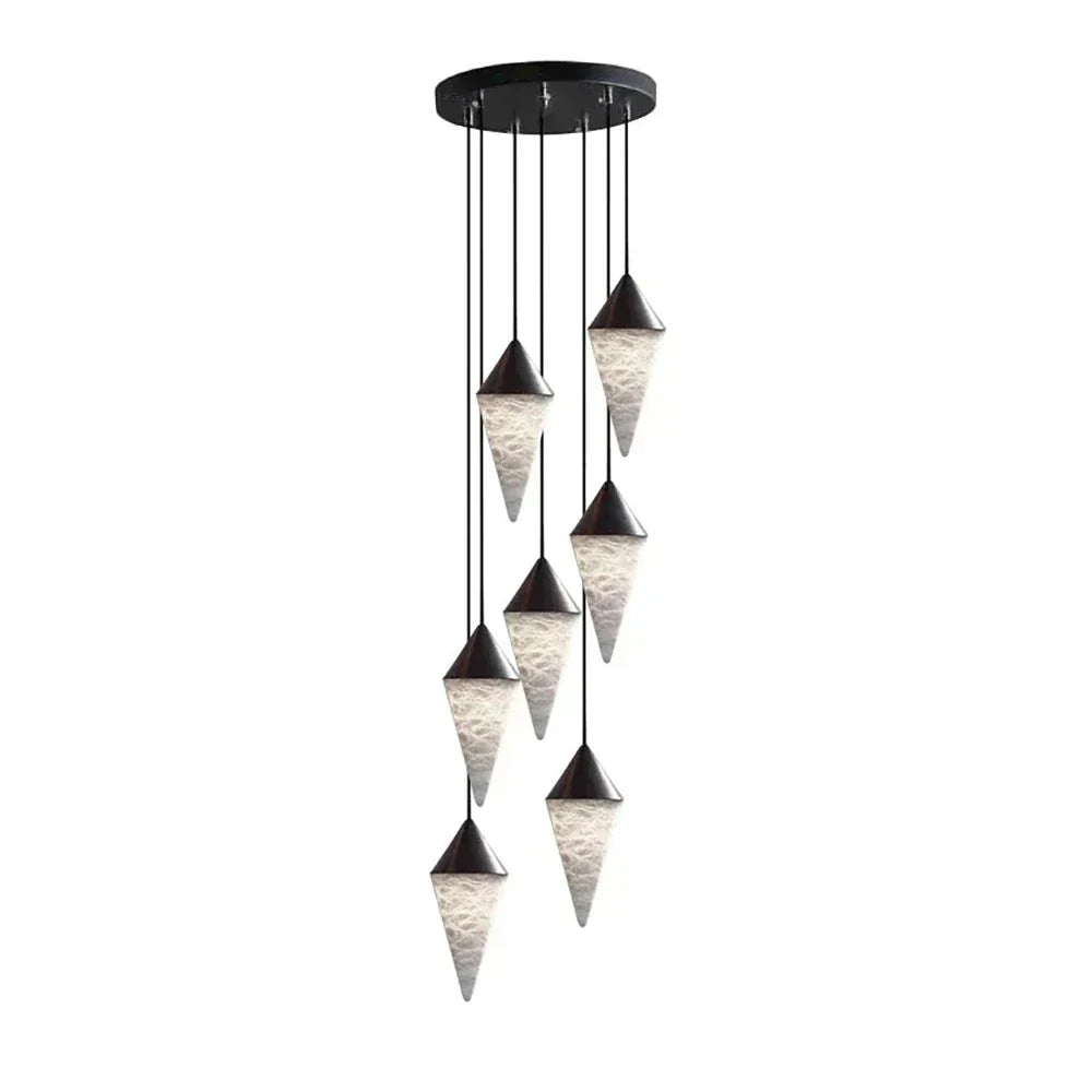 Ondine Faceted Alabaster Drop Chandelier – Alabaster detail 18