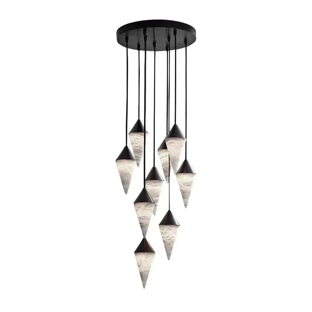 Ondine Faceted Alabaster Drop Chandelier – Alabaster detail 20