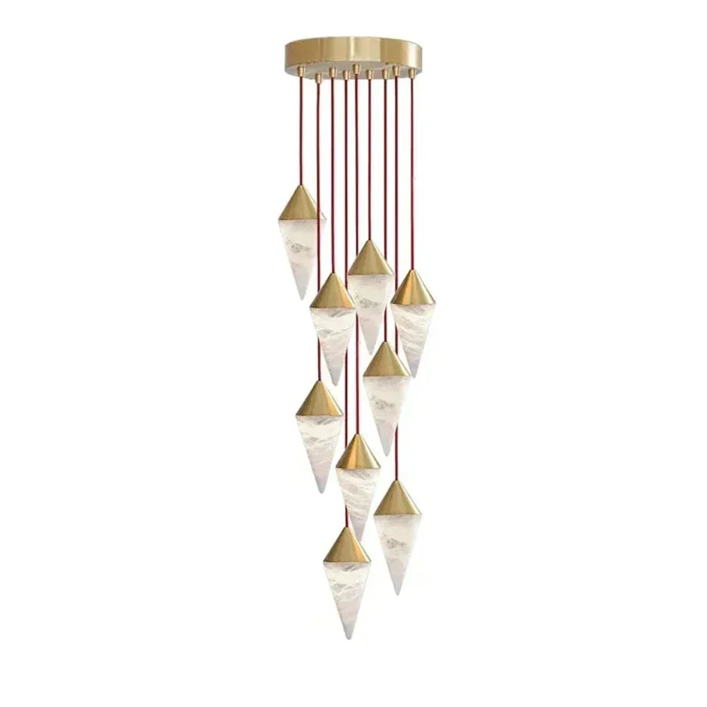 Ondine Faceted Alabaster Drop Chandelier – Alabaster detail 19