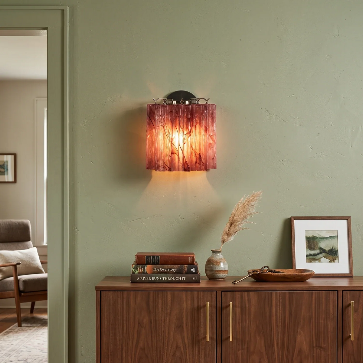 Ondine Tiered Glass Tube Wall Sconce – Glass detail 6