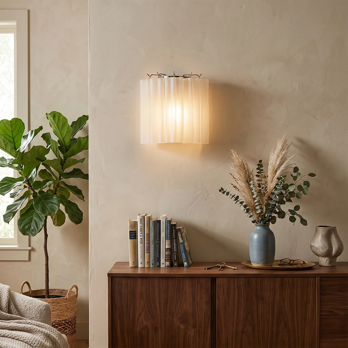Ondine Tiered Glass Tube Wall Sconce – Glass detail 7